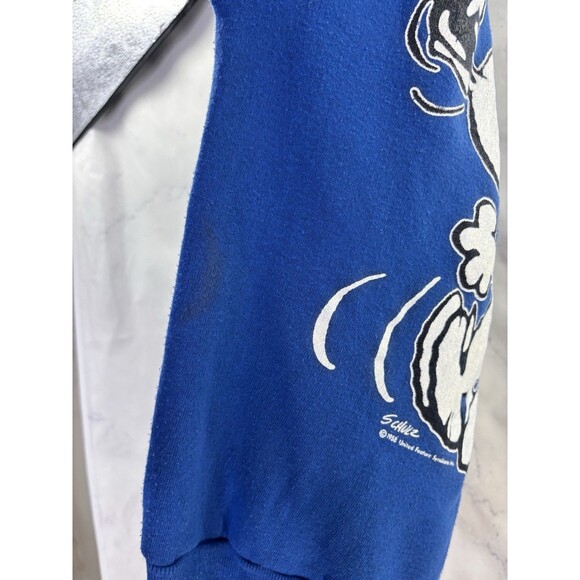 Vintage 1958 Schuz Snoopy Dog Peanuts Blue Sweatshirt Mens M sweater 50s Retro - Picture 13 of 16